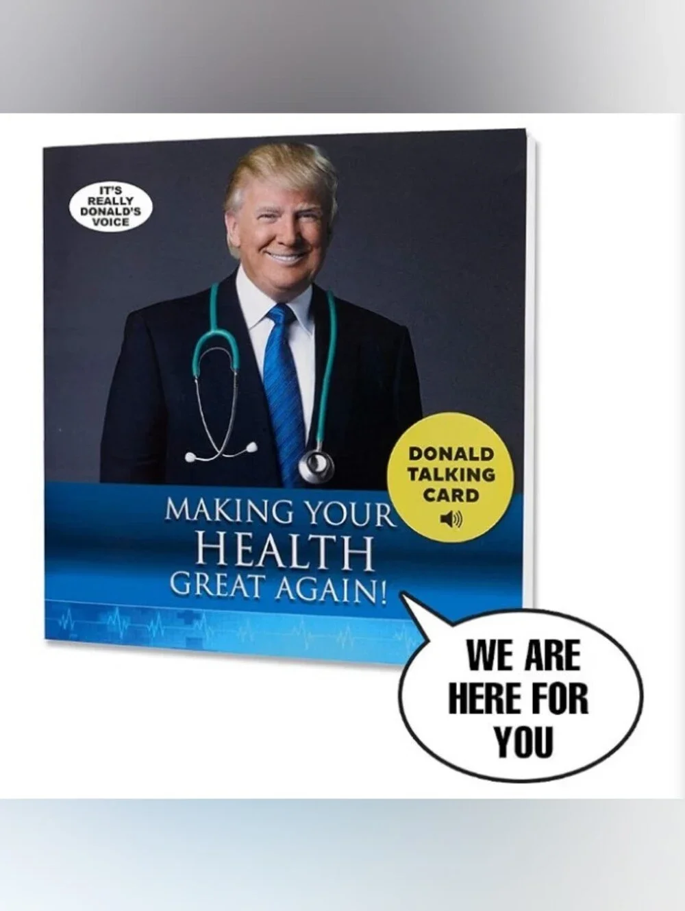 Donald Trump Novelty Talking Get Well Soon Greeting Card With Envelope NEW